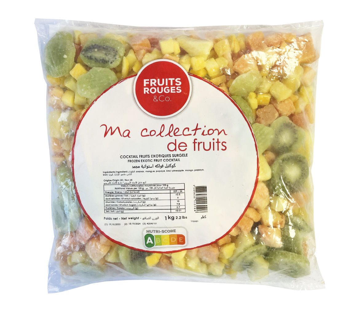 Frozen Mix Exotic Fruit ( Pineapple,Mango,Papaya, Kiwi) 1kg
